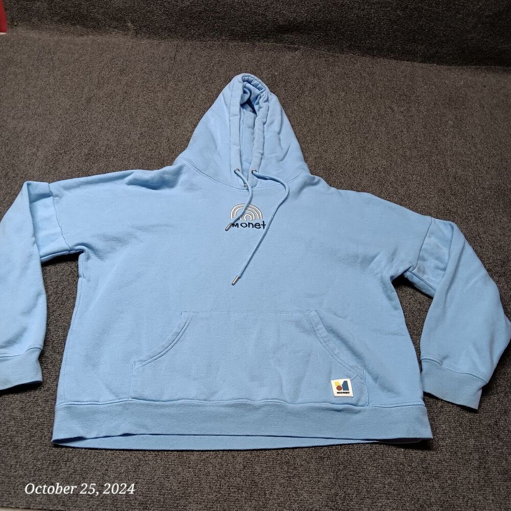 Monet‎ Skateboards Hoodie Adult Large Blue Pullover Sweatshirt Painted